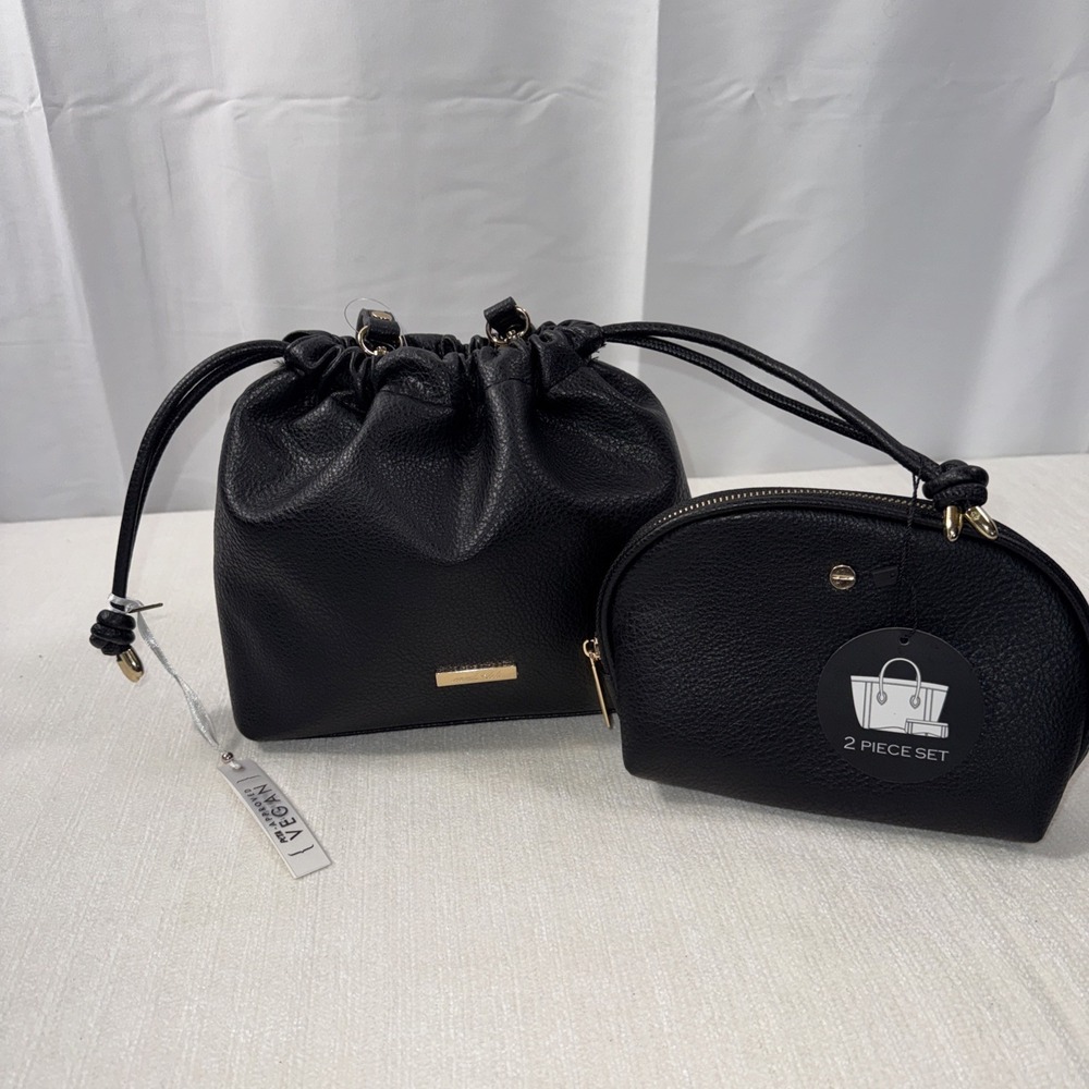 Mali Lili Lola Beauty Bag Duo Black Vegan Leather